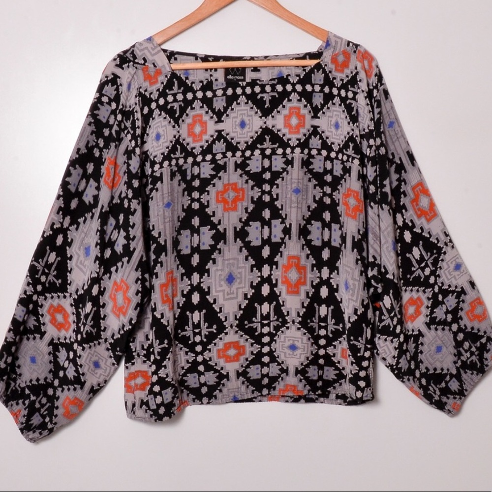 Ella Moss long sleeve blouse 100% silk size S